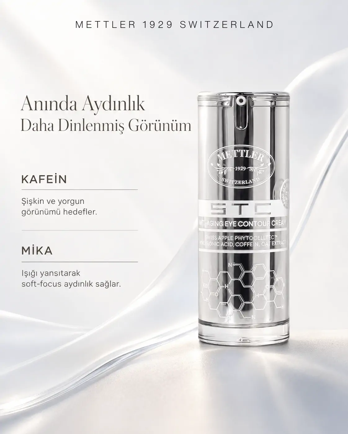METTLER STC göz çevresi kremi kafein ve mika aydınlatıcı kompleks