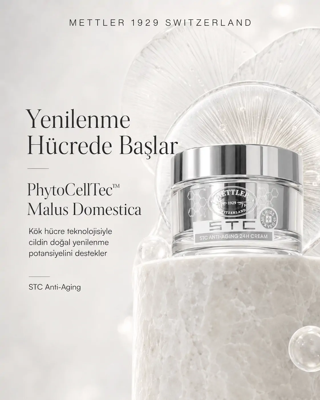 METTLER STC Anti-Aging 24h Cream PhytoCellTec bitkisel kök hücre teknolojisi